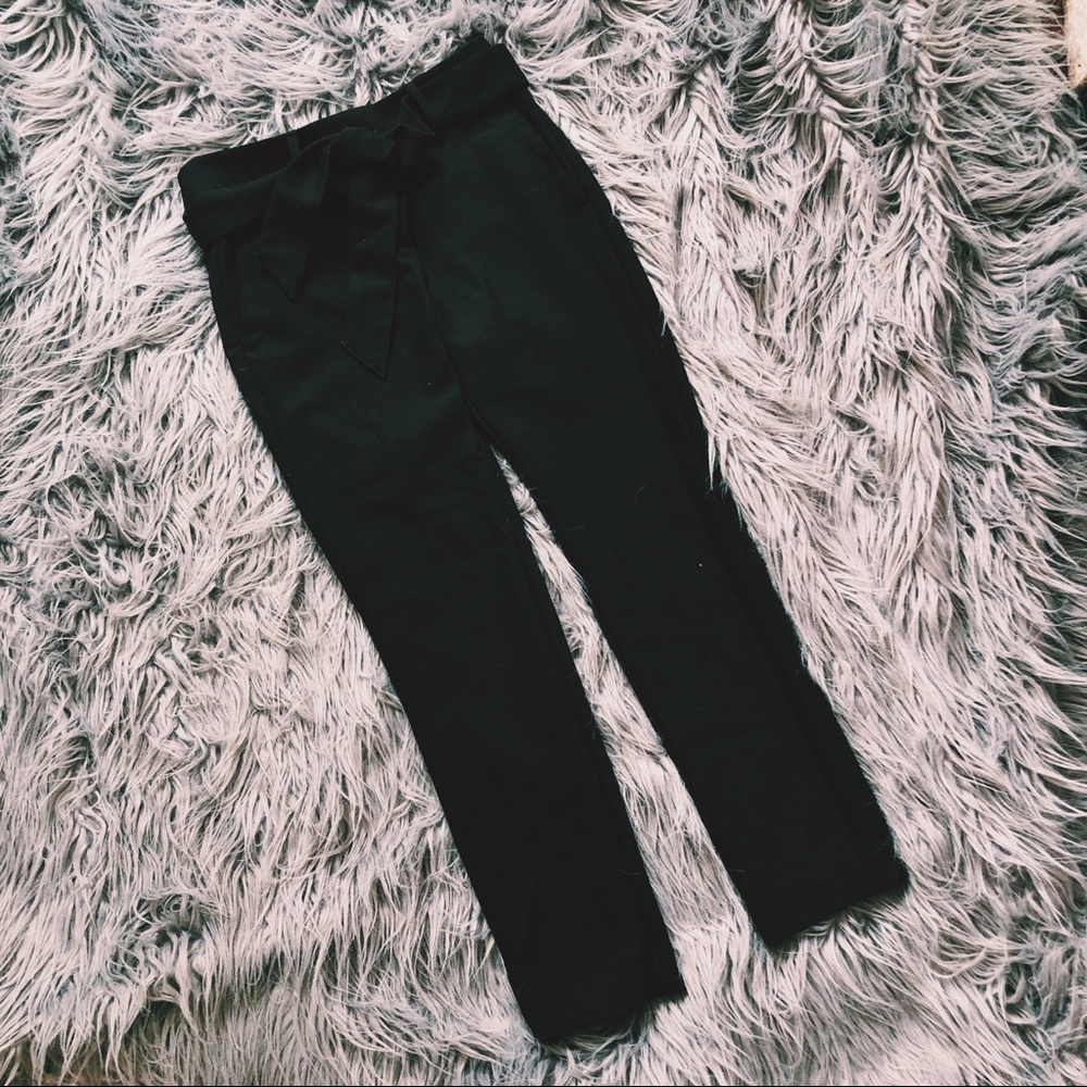 Loft tie waist black pant
